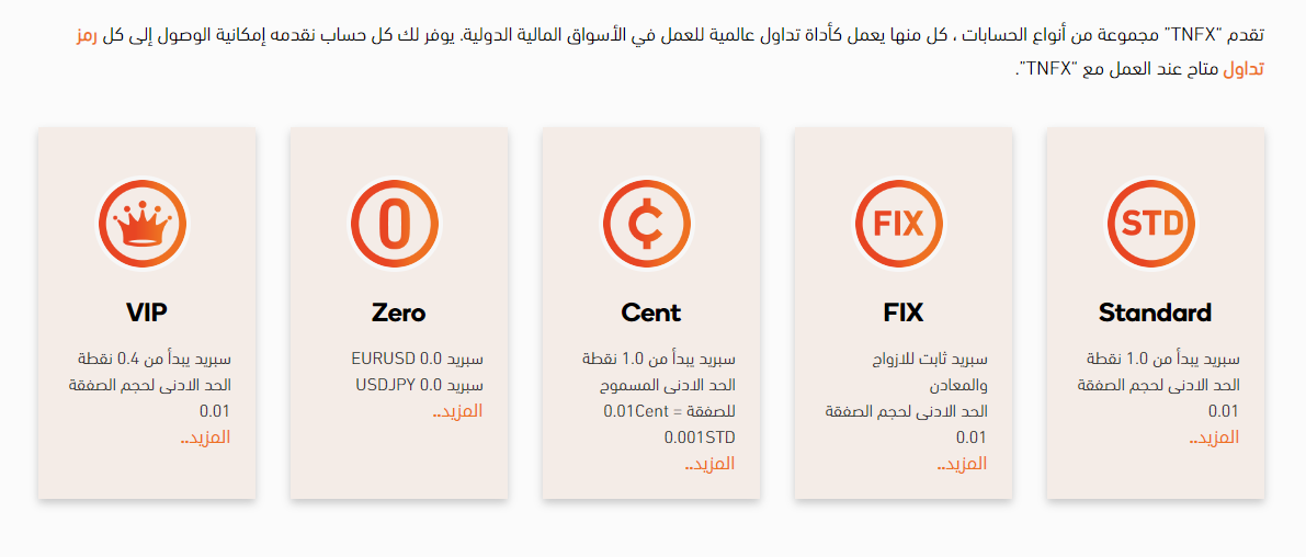 حسابات tnfx